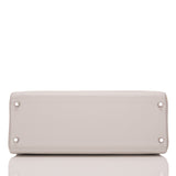 Hermes Gris Perle Clemence Kelly 35cm Palladium Hardware