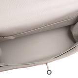 Hermes Gris Perle Clemence Kelly 35cm Palladium Hardware