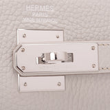 Hermes Gris Perle Clemence Kelly 35cm Palladium Hardware