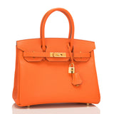 Hermes Orange H Epsom Birkin 30cm Gold Hardware