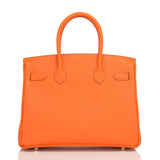 Hermes Orange H Epsom Birkin 30cm Gold Hardware