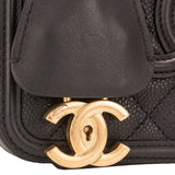 Chanel Black Caviar Mini Filigree Vanity Case