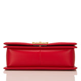 Chanel Red Quilted Lambskin Medium Boy Bag