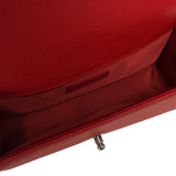 Chanel Red Quilted Caviar Medium Boy Bag