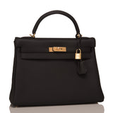 Hermes Black Togo Kelly 32cm Gold Hardware