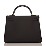 Hermes Black Togo Kelly 32cm Gold Hardware
