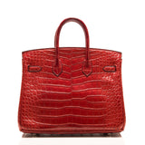 Hermes Rouge H Matte Alligator Birkin 25cm