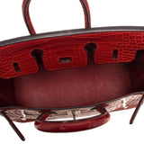 Hermes Rouge H Matte Alligator Birkin 25cm