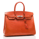 Hermes Sanguine Matte Niloticus Crocodile Birkin 35cm Palladium Hardware