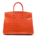 Hermes Sanguine Matte Niloticus Crocodile Birkin 35cm Palladium Hardware