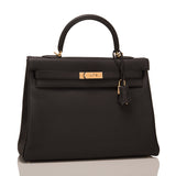 Hermes Black Togo Retourne Kelly 35cm Gold Hardware