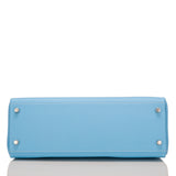 Hermes Bi-color Celeste and Mykonos Epsom Retourne Candy Kelly 32cm