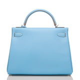 Hermes Bi-color Celeste and Mykonos Epsom Retourne Candy Kelly 32cm