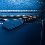 Hermes Bi-color Celeste and Mykonos Epsom Retourne Candy Kelly 32cm