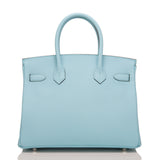 Hermes Blue Atoll Epsom Birkin 30cm Palladium Hardware