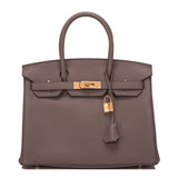 Hermes Etain Clemence Birkin 30cm Gold Hardware