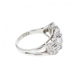 Art Deco Fancy Diamond Cluster Ring in Platinum