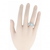 Art Deco Fancy Diamond Cluster Ring in Platinum