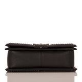 Chanel Paris In Rome Black Quilted Calfskin Medium Boy Bag With Handle