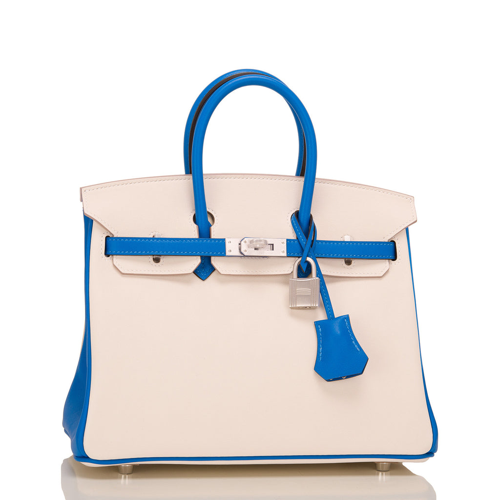 Hermes HSS Blue Hydra And Craie Swift Birkin 25cm Brushed