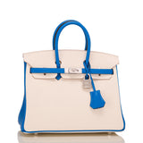 Hermes HSS Blue Hydra And Craie Swift Birkin 25cm Brushed Palladium Hardware