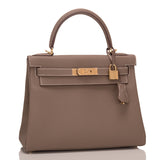 Hermes Etoupe Togo Retourne Kelly 28cm Gold Hardware