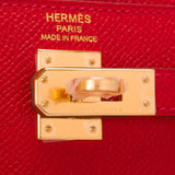 Hermes Rouge Casaque Epsom Sellier Kelly 25cm Gold Hardware
