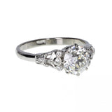 Art Deco 2.03 Carat Diamond Platinum Solitaire Engagement Ring