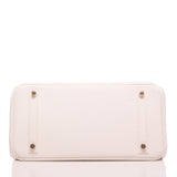 Hermes White Clemence Birkin 30cm Gold Hardware