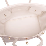 Hermes White Clemence Birkin 30cm Gold Hardware