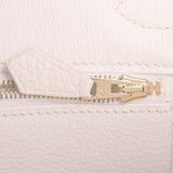 Hermes White Clemence Birkin 30cm Gold Hardware