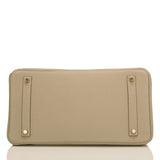 Hermes Sage Clemence Birkin 35cm Gold Hardware