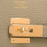 Hermes Sage Clemence Birkin 35cm Gold Hardware