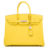 Hermes Lime Epsom Bi-Color Candy Birkin 35cm Palladium Hardware