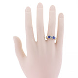 Antique Gallery Set Sapphire and Diamond Five Stone Ring