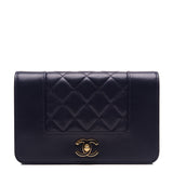 Chanel Navy Leather Vintage Style Mademoiselle Wallet On Chain (WOC)
