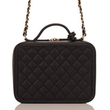 Chanel Black Caviar Medium Filigree Vanity Case