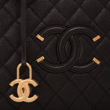 Chanel Black Caviar Medium Filigree Vanity Case