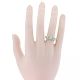 Antique Carved Gallery Set Opal and Diamond Five Stone Ring