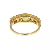 Antique Carved Gallery Set Opal and Diamond Five Stone Ring