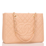 Chanel Light Beige Caviar Grand Shopping Tote (GST)