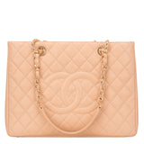 Chanel Light Beige Caviar Grand Shopping Tote (GST)