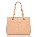 Chanel Light Beige Caviar Grand Shopping Tote (GST)