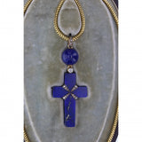 Early Victorian Lapiz Lazuli and Diamond Cross and Chain
