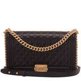Chanel Black Quilted Lambskin New Medium Boy Bag