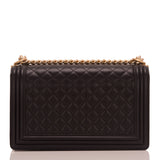 Chanel Black Quilted Lambskin New Medium Boy Bag