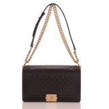 Chanel Black Quilted Lambskin New Medium Boy Bag