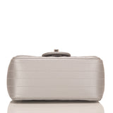 Chanel Silver Chevron Quilted Caviar Square Mini Flap Bag