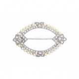 Cartier Pearl and Diamond 1920\'s Brooch in Platinum