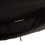 Chanel Black Quilted Satin Camellia Mini Flap Bag